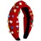 Christmas Headbands for Women Knotted Headband for Women Colorful Sparkle Jeweled Red Headband Rhinestone Embellished Beaded Headband Fashion Headband
