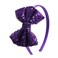 Kiszu Sparkly Sequin Hair Bow Headbands Fashion Glitter Cute Boutique Ribbon Bows for Girls, Kids, and Women (Dark Purple)