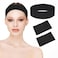 AUEAR, 100 Pack Disposable Spa Facial Headband Elastic Wrap Non-Woven Skincare Head Bands Hair with Convenient Closure for Women Girls (Black)
