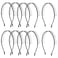 AUEAR, 10 Pack Black Metal Headbands Teeth Comb Hairbands Non-Slip Hair Hoop for Women Men Accessories