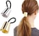 2PCS Metal Circle Hair Cuff Elastic Hair Band Hair Ties Ponytail Holder Buckles Hair Rope Hair Wrap Accessories Punk Hair Rings for High Ponytail(Gold+Silver)