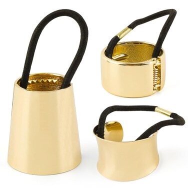 Framendino, 3 Pack Ponytail Hair Ties Elastic Holder Metal Circle Cuff Clips Headwear Band Rope Accessories for Women