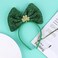 St Patrick's Day Headband, Green Bow Hair Band Shinny Irish Shamrock Headband Clover Headpiece St Patrick's Day Costume Accessories for Women Girls Irish Festival Party Supplies