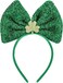 St Patrick's Day Headband, Green Bow Hair Band Shinny Irish Shamrock Headband Clover Headpiece St Patrick's Day Costume Accessories for Women Girls Irish Festival Party Supplies