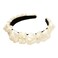 Teensery Satin Rose Flower Headband Romantic Floral Hair Hoop Headpieces for Girls Women Bridal Wedding Party, Ivory