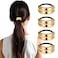 4Pcs Gold Hair Ties, Ponytail Cuffs for Women Metal Hair Holder, Elegant Durable Elastic Hair Jewelry Band Accessories for Party Dating Daily Wear Work