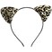 Golden Leopard Print Ear Headbands Black Leopard Print Hair Band Cat Ears Hair Hoop Halloween Hairbands Gold Glitter Headband Design Party Photo Props for Halloween Party Hair Decoration (Gold, A)
