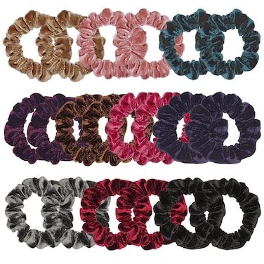 20 Pcs Velvet Hair Scrunchies, Soft Ties, Fashion Bands, Hair Bows, Ropes, Elastics, Bracelets, Ponytail Holders - Hair Accessories for Women and Girls