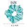 6 Pcs Satin Silk Hair Scrunchies and Ponytail Holders - Soft Hair Ties, Fashion Bands, Bows, Ropes, Elastics - Hair Accessories for Women and Girls (4.3 inch, Blue Green)