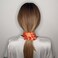 6 Pcs Satin Silk Scrunchies and Hair Accessories - Soft Satin Hair Ties, Fashion Hair Bands, Hair Bows, Ropes, Elastic Ponytail Holders for Women and Girls (4.3 inch, Orange)