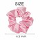 6 Pcs Satin Hair Scrunchies and Ties - Soft Ponytail Holders, Fashion Hair Bands, Bows, Ropes, and Elastics for Women and Girls (4.3 inch, Pink)