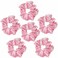 6 Pcs Satin Hair Scrunchies and Ties - Soft Ponytail Holders, Fashion Hair Bands, Bows, Ropes, and Elastics for Women and Girls (4.3 inch, Pink)