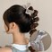 2pcs Silver Bow Tie Telephone Wire Spiral Hair Tie No Crease Ponytail Hair Band Elastic Coils for Women and Girls