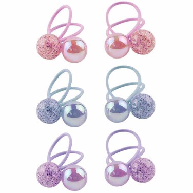 3 Pairs Acrylic Hair Accessories: Double Ball Hair Bands, Elastic Ponytail Holders, Bubble Hair Circles for Women and Girls