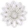 Teensery Hair Bun Cover, Elastic Handmade Crochet Pearl Rhinestone Hair Snood Hair Net Hair Accessories for Women and Girls, Ballet Dance Skating (White, 1 Count)