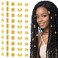 Ouligay 50pcs Gold Hair Jewelry for Braids, Loc Jewelry for Hair Dreadlocks, Gold Hair Cuff Hair Charms, Adjustable Hair Rings, Braid Jewelry Hair Beads Decorations for Men Women Girls