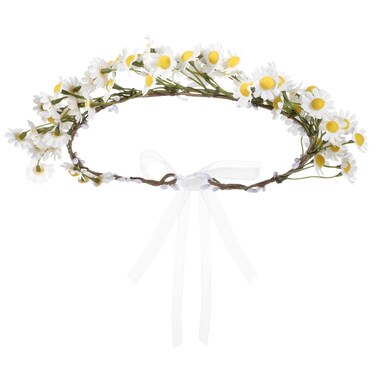 Wedding Festivals Floral Hair Band, Daisy Flower Headband Crown, Flower Hippie Floral Crown, Adjustable Flower Crown Girls Headpiece Halo Wreath, Boho Daisy Headband, Flower Headwear Photo Props