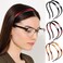 6 Pcs No Pressure Flex Plastic Glasses Headbands for Glasses Wearers No Slip Comfortable Sunglasses Hair Bands for Women's Thin Hair No Headache Teeth Comb(Black, Light Brown, Dark Brown)