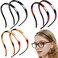 6 Pcs No Pressure Flex Plastic Glasses Headbands for Glasses Wearers No Slip Comfortable Sunglasses Hair Bands for Women's Thin Hair No Headache Teeth Comb(Black, Light Brown, Dark Brown)
