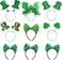 9PCS St Patricks Day Headband Women, St.Patrick'S Day Green Shamrock Clover Headband for Women Girls Hair Accessories Headwear