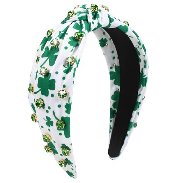 Shamrock Headband for Girls Women - St. Patricks Hair Band - Green Leaf Hair Accessories - Wedding Birthday Party Gifts
