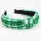 St.Patrick's Day Headbands Green Striped Plaid Irish Shamrock Hair Accessories Lucky Leaf Wide Knot Headband for Women Gifrs Gifts HairHoop