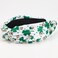 Ardorchid St.Patrick's Day Headbands Irish Green Shamrock Rhinestone Hair Accessories for Women Girls Gifts Wide Knot Hair Hoop Celebration Party Hairbands