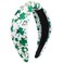 Ardorchid St.Patrick's Day Headbands Irish Green Shamrock Rhinestone Hair Accessories for Women Girls Gifts Wide Knot Hair Hoop Celebration Party Hairbands