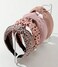 Knotted Fashion Hairbands for Women - Non-Slip Wide Hair Hoops, Cute Top Knot Headbands for Girls (Pink Heart Leopard Print)