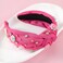 Flower Knotted Headbands for Women Sparkly Beaded Crystal Floral Headband Wide Top Knot Fancy Embellished Hairband Fashion Girls Summer Holiday Hair Accessories B-Hot Pink