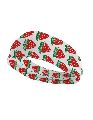 Strawberry Headband Turban Women Strawberry Headwarp Bandana Strawberry Hair Band Headwear BW45 (B)