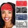 Urieo Boho Bandanas for Women Stretch Paisley Print Bandana Headband Knotted Hair Bandana Wide Hair Band Yoga Daily Headbands(Pack of 4)(B)