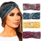 Urieo Boho Bandanas for Women Stretch Paisley Print Bandana Headband Knotted Hair Bandana Wide Hair Band Yoga Daily Headbands(Pack of 4) (H)