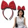 Red Halloween Bow Headband Women Hairband Headdress Decorations for Women Red Hair Accessories Bowknot Headband for Women Costumes Outfit Red Hair Bow Halloween Costumes for Women Girls