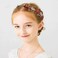 PRDGIRL Red Rose Floral Headband for Women Elegant Pearl Rhinestone Flower Girl Hair Accessories Hair Vine for Bridal Wedding Party