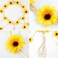 Sucrain 1pcs Flower Hippie Headband Floral Crown Summer Sunflower Hair Accessories for 70 s Bohemian Costumes Style (Yellow)