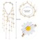 Sucrain 2pcs Flower Hippie Headband Floral Crown Summer Sunflower Hair Accessories for 70 s Bohemian Costumes Style(White+White)