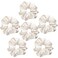 Sufermoe 6 Pcs Satin Silk Hair Scrunchies, Pearl White (Pearl white with a little peach pink, not pure white), 4.5 Inch, Hair Ties for Women and Girls, Hair Accessories