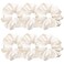Sufermoe 6 Pcs Satin Silk Hair Scrunchies, Pearl White (Pearl white with a little peach pink, not pure white), 4.5 Inch, Hair Ties for Women and Girls, Hair Accessories