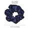 6 Pcs Satin Silk Scrunchies - Soft Hair Ties, Fashion Bands, Bows, Ropes, Elastic Bracelets, Ponytail Holders for Women and Girls (4.5 Inch, Navy Blue)