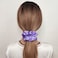 Sufermoe 6 Pcs Satin Silk Hair Scrunchies, Soft Hair Ties for Women and Girls, 4.5 Inch Hair Bands, Assorted Purple