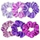 Sufermoe 6 Pcs Satin Silk Hair Scrunchies, Soft Hair Ties for Women and Girls, 4.5 Inch Hair Bands, Assorted Purple
