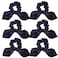 6 Pcs Satin Scrunchies, Hair Ties, Bands, Bows, Ropes, Elastics, Bracelets, Ponytail Holders - Hair Accessories for Women and Girls (3.8"x4.0", Navy Blue)
