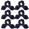6 Pcs Satin Scrunchies, Hair Ties, Bands, Bows, Ropes, Elastics, Bracelets, Ponytail Holders - Hair Accessories for Women and Girls (3.8"x4.0", Navy Blue)