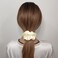 12 Pcs Satin Silk Scrunchies Soft Hair Ties Fashion Hair Bands Bow Ropes Elastic Bracelet Ponytail Holders Hair Accessories for Women and Girls (4.5 Inch, Light Yellow)