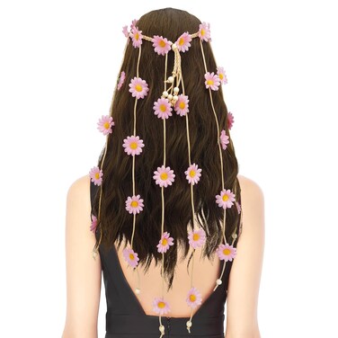 Pink Flower Hairband, Sunflower Headband, Hippie Accessories for Women, Girl and Gifts