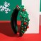 TailaiMei 2Pcs Christmas Rhinestone Knotted Headband for Women, Red &amp; Green Jeweled Crystal Embellished Ladies Twist Wide Hair Band Accessories Holiday Makeup Hair Hoop Gifts (Pearl)