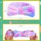 WSYUB Headband, Gradient Purple, Yellow and Green, Spa Headband for Washing Face, Makeup Headband with Bow for Teen Girls, Skincare Headbands, Hair Bands for Women, One Size, 1 Count