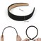 TERSE Black Headbands for Women Non Slip 1 Inch Wide Fashion Headband Dressy Elastic Hard Black Head Band for Women's Hair Solid Plain Hairband DIY Holiday Costume Hair Accessories for Girls