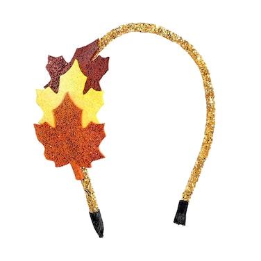 Thanksgiving Headband Fall Maple Leaves Hairband Glitter Maple Leaf Hair Hoop for Autumn Non Slip Elastic Hair Accessories for Girls Thanksgiving Hair Decoration for Holiday Festival Party Supplies